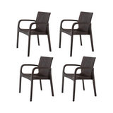Silla con Descansabrazos tipo Rattan Koppla, Lagoon 7027 SET de 4 piezas