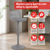 Banco Ajustable Munchen con cojín, Lagoon 7263B, Set De 2. Para Barra