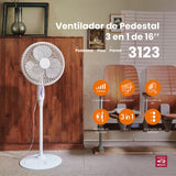 Ventilador de Pedestal 3 en 1 Mytek 3123, plástico de 16"