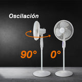 Ventilador de Pedestal 3 en 1 Mytek 3123, plástico de 16"