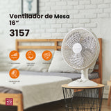 Ventilador de mesa Mytek 3157, plástico de 16"