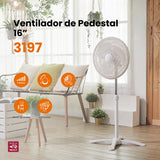Ventilador de pedestal Mytek 3197, plástico de 16"