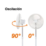 Ventilador de pedestal Mytek 3197, plástico de 16"