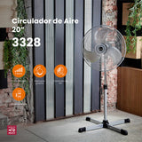 Ventilador de pedestal Mytek 3328, metálico de 20"