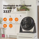 Ventilador de Piso 2 en 1 Mytek 3337, plástico de 12"