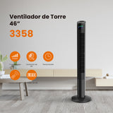 Ventilador de torre Mytek 3358, plástico de 46"