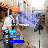 Ventilador de pedestal Mytek 3369, metálico de 16"