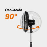 Ventilador de pedestal Mytek 3369, metálico de 16"