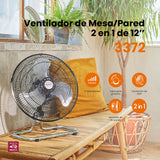 Ventilador de piso 2 en 1 Mytek 3372, metálico de 12"