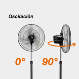 Ventilador de pedestal Z-Fan 3389, metálico de 18"