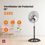 Ventilador de pedestal Mytek 3392, metálico de 18"