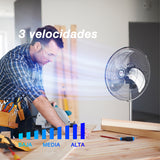 Ventilador de pedestal Mytek 3392, metálico de 18"