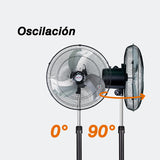 Ventilador de pedestal 3 en 1 Mytek 3392 PLUS, metálico de 18"
