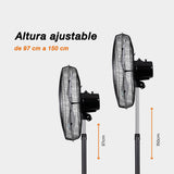 Ventilador industrial de pedestal Mytek 3396, metálico de 20"