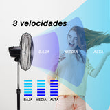 Ventilador de pedestal Mytek 3397, metálico de 18"