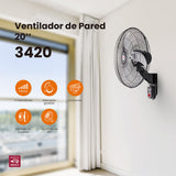 Ventilador de pared Mytek 3420, metálico de 20"