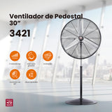 Ventilador industrial de pedestal Mytek 3421, metálico de 30"
